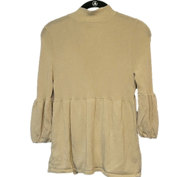 Ny Collection Petite Gold Metallic Top Medium - Picture 6 of 7